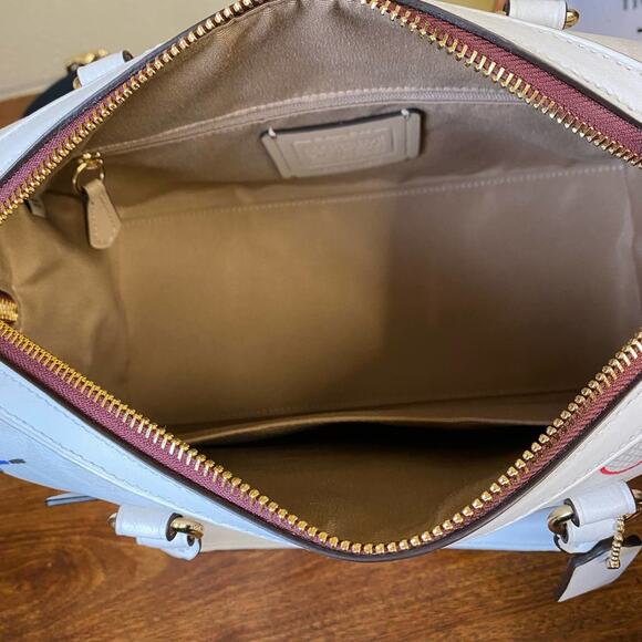 Coach C8285 Rowan Satchel In Signature Canvas With Racquet Print In Chalk Multi - Picture 8 of 10